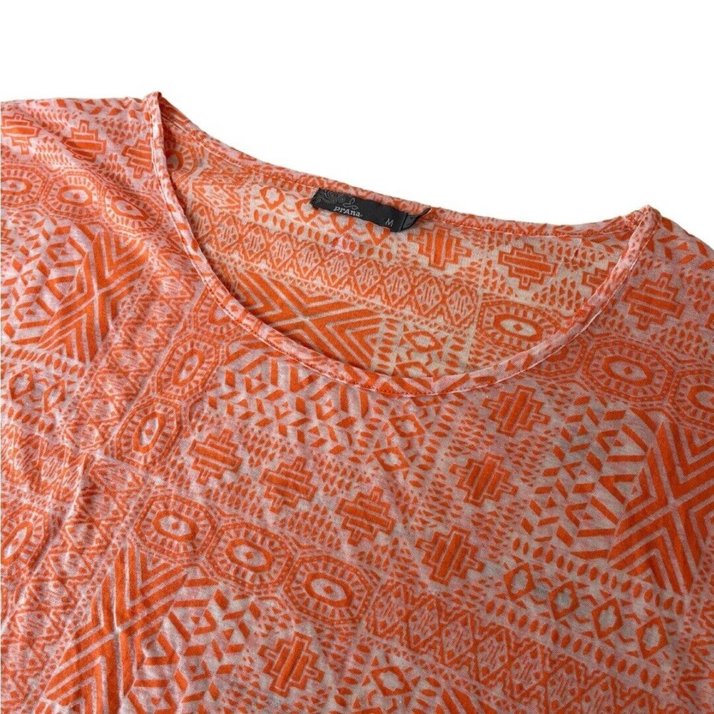 Prana Flora Top Organic Blend Orange Burn-Out Top Size M